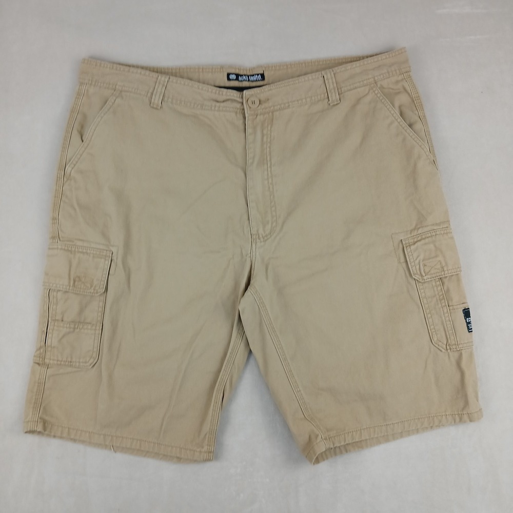Ecko Unltd 44x11 Mens Cargo Shorts Khaki Heavyweight Canvas